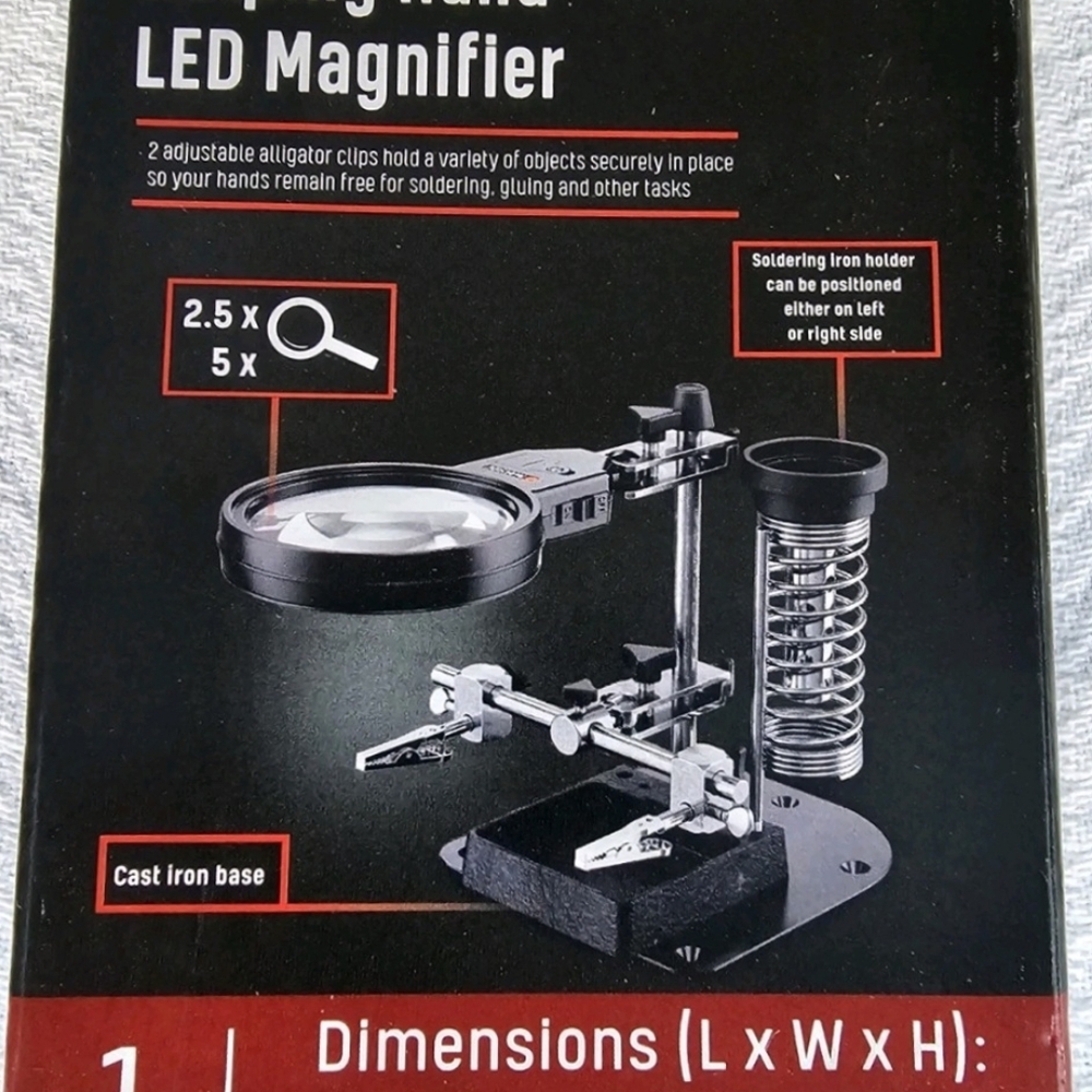 Precision LED Magnifier with Adjustable Clips - Black. Never Used